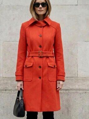 Hugo Boss Women's Belted Wool Coat Size US 8